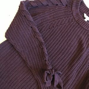 Braided-sleeve sweater